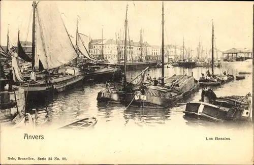 Ak Antwerpen Antwerpen Flandern, Hafen, Boote