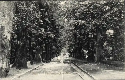 Ak Kiel in Schleswig Holstein, Düsternbrooker Allee, Schienen