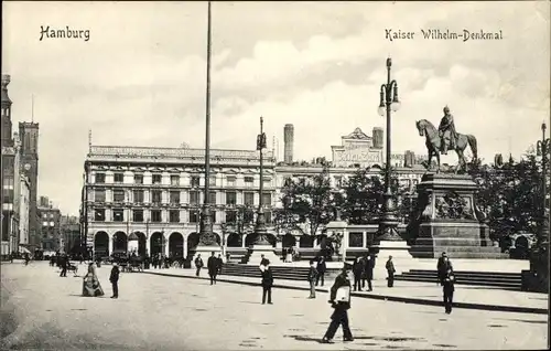 Ak Hamburg Mitte Altstadt, Kaiser Wilhelm-Denkmal