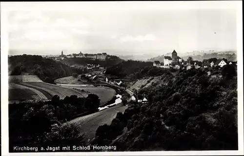 Ak Kirchberg an der Jagst, Panorama mit Schloss Hornberg