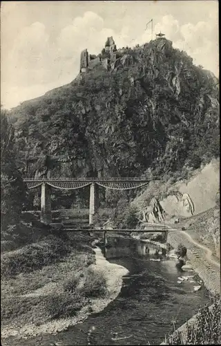 Ak Altenahr im Ahrtal, Viadukt und Burgruine