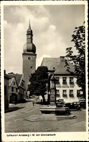 Ak Arnsberg im Sauerland Westfalen, Am Glockenturm, Gaststätte Haus zur Krim