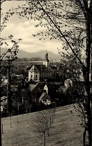 Ak Großschönau in der Oberlausitz Sachsen, Blick zur Kirche