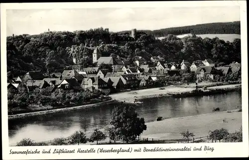 Ak Herstelle Beverungen an der Weser, Benediktinerinnenabtei, Burg