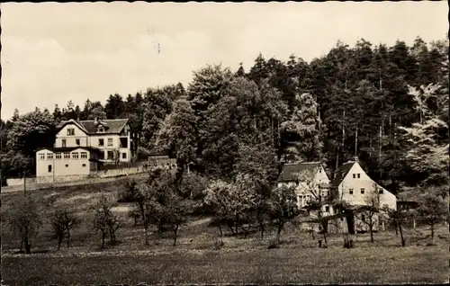 Ak Hetzdorf Niederschöna, Bergschlösschen, Wald, Wiese