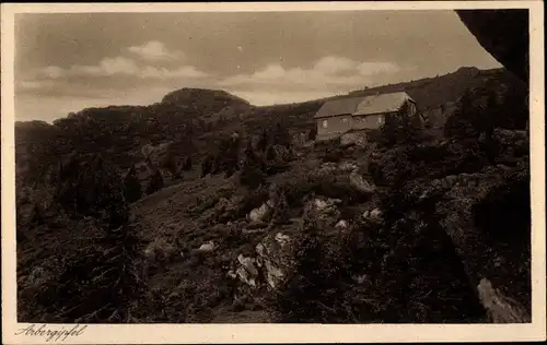 Ak Bayerisch Eisenstein in Niederbayern, Großer Arber, Arber Schutzhaus, Arbergipfel