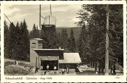 Ak Bayerisch Eisenstein in Niederbayern, Arberschwebelift, Talstation