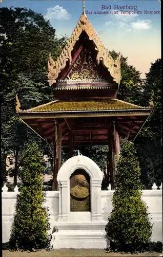Ak Bad Homburg vor der Höhe Hessen, Der siamesische Tempel, Kurpark