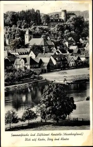 Ak Herstelle Beverungen an der Weser, Burg, Kloster, Kirche