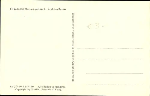 Ak Ursberg in Schwaben, Anstalten, Dorf Bayersried