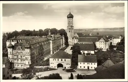 Ak Ursberg in Schwaben, Gesamtansicht, Turm