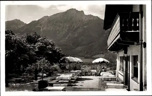 Ak Bayerisch Gmain Oberbayern, Terrassen Cafe Dreher am Hessing