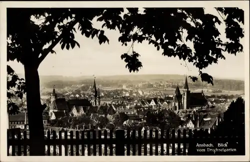 Ak Ansbach in Mittelfranken Bayern, Drechselgarten, Gesamtansicht