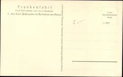 Ak Marktbreit am Main Unterfranken, Am Bach, Rathaustor