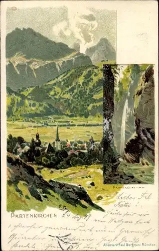 Künstler Litho Garmisch Partenkirchen in Oberbayern, Partachklamm