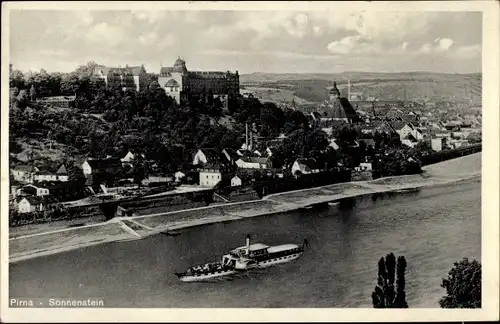 Ak Pirna an der Elbe, Sonnenstein, Ortsansicht