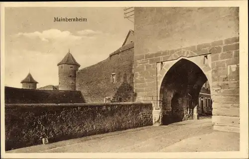 Ak Mainbernheim in Unterfranken, Tor, Stadtmauer