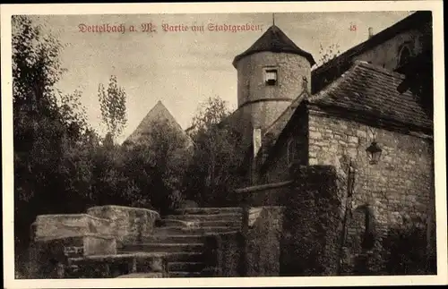 Ak Dettelbach am Main Unterfranken, am Stadtgraben