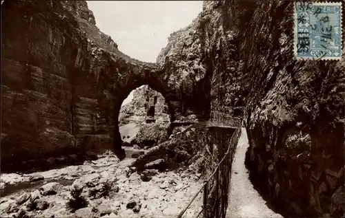 Ak Constantine, Algerien, Brücke in den Gorges du Rhumel und Chemin des Touristes