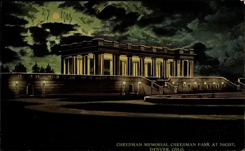 Ak Cheesman Park Denver Colorado USA, Cheesman Memorial at Night