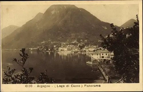 Ak Argegno Lombardia Italien, Lago di Como, Panorama