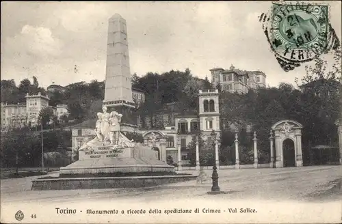 Ak Torino Turin Piemonte, Monumento a ricordo della spedizione di Crimea