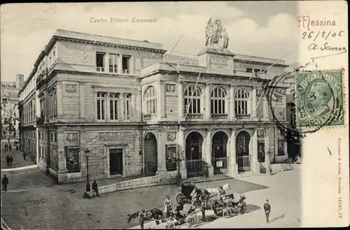 Ak Messina Sizilien, Teatro Vittorio Emanuele