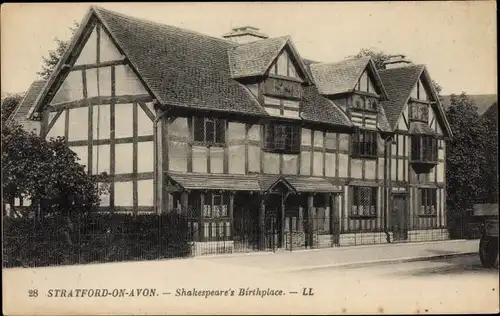 Ak Stratford upon Avon Warwickshire England, Shakespeares Geburtsort