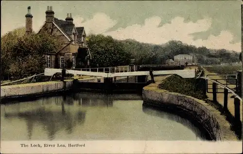 Ak Hertford East England, The Lock, River Lea