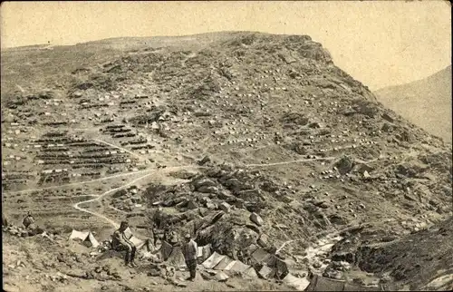 Ak Mazedonien, Un bivouac, Französisches Militärlager in den Bergen, I. WK