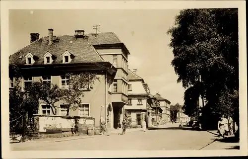 Ak Varnsdorf Warnsdorf Region Aussig, Straßenpartie