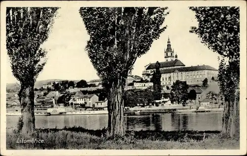 Ak Litoměřice Leitmeritz Region Aussig, Blick auf den Ort