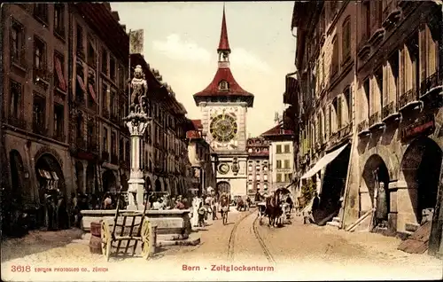Ak Bern Stadt Schweiz, Zeitglockenturm
