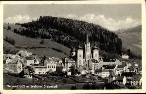 Ak Mariazell Steiermark, Teilansicht, Kirche