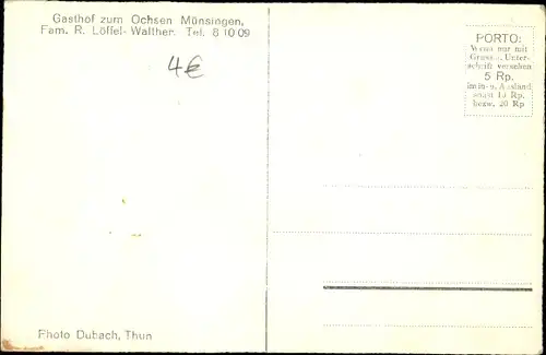 Ak Münsingen Kt. Bern Schweiz, Gasthof zum Ochsen