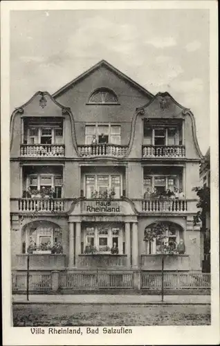 Ak Bad Salzuflen in Lippe, Villa Rheinland, Haus Rheinland, Gäste auf den Balkonen