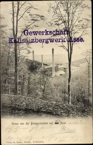 Ak Wittmar in Niedersachsen, Gewerkschaft Kalisalzbergwerk Asse, Blick von der Bismarcksäule