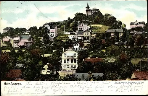 Ak Hamburg Altona Blankenese, Süllberg von Krögers Hotel aus