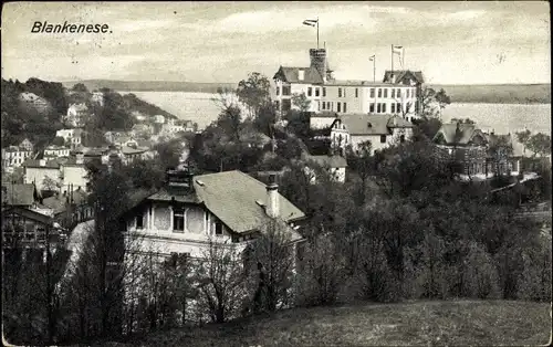 Ak Hamburg Blankenese, Panorama mit Süllberg, Gastwirtschaft, Wohnhäuser