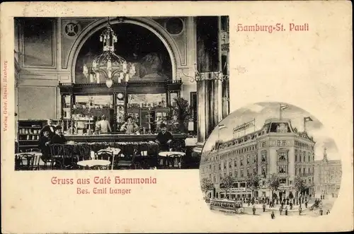 Ak Hamburg Mitte St. Pauli, Café Hammonia
