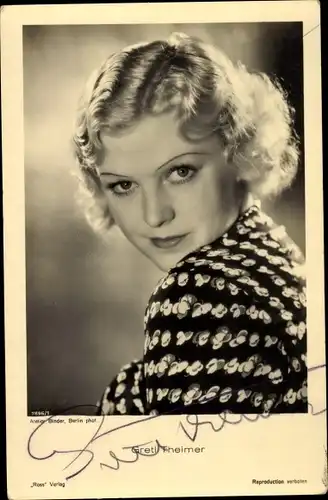 Ak Schauspielerin Gretl Theimer, Portrait, Autogramm