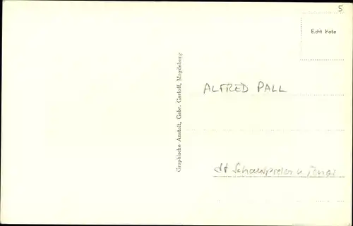 Ak Schauspieler Alfred Pall, Seitenportrait, Autogramm