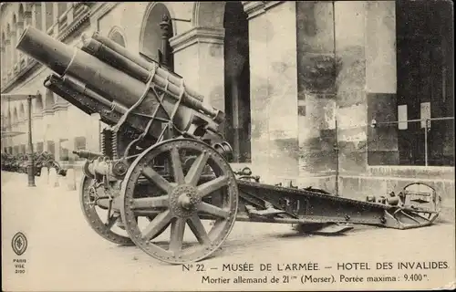 Ak Paris, Hotel des Invalides, Erobertes deutsches Geschütz, I WK