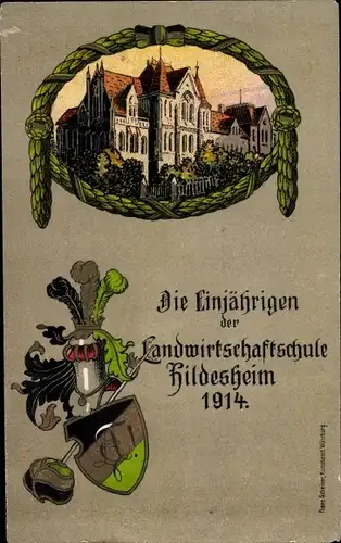 Studentika Ak Hildesheim in Niedersachsen, Die Einjährigen der Landwirtschaftsschule 1914