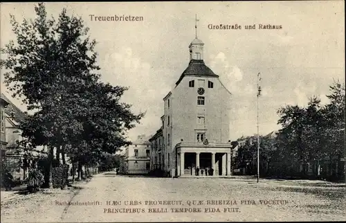 Ak Treuenbrietzen in Brandenburg, Großstraße, Rathaus