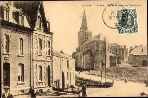 Ak Bièvre Wallonien Namur, La Poste, L'Eglise, La Maison Communale