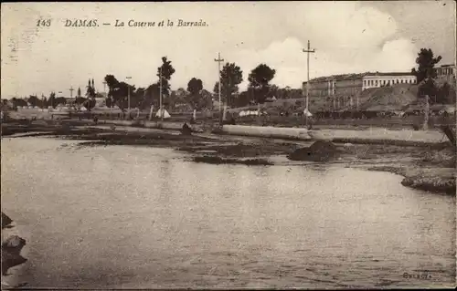 Ak Damas Syrisches Damaskus, die Kaserne und die Barrada