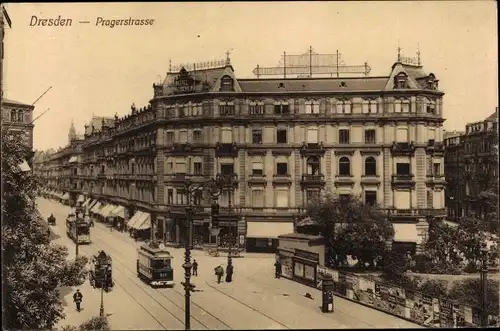 Ak Dresden Zentrum Altstadt, Pragerstraße, Hotel Europäischer Hof