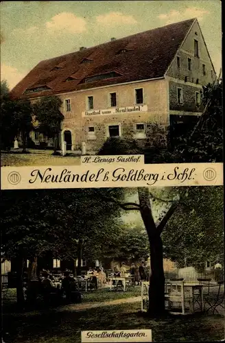 Ak Neuländel Złotoryja Goldberg Schlesien, Gasthof zum Neuländel