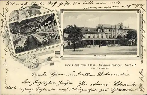 Ak Gera in Thüringen, Etablissement Heinrichsbrücke